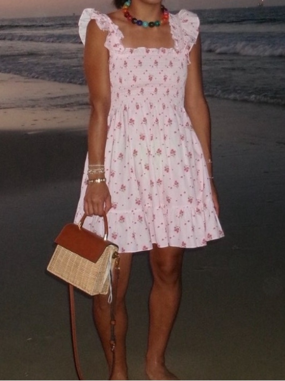 Hill House Light Pink Floral Ruffle Sundress - Picture 4 of 5